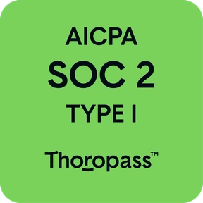 Thoropass SOC 2 Type 1 certification badge